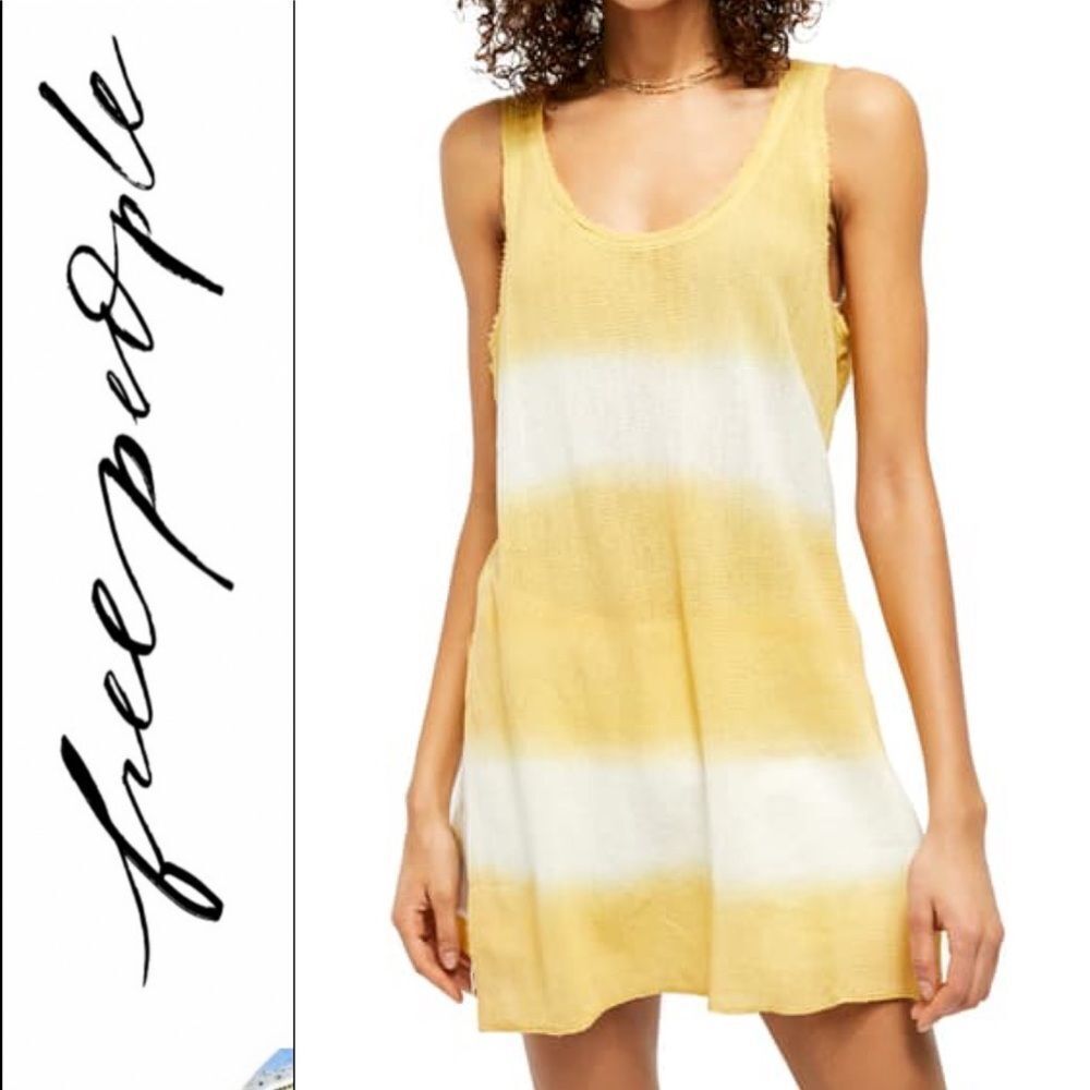 Free People Joni Long Knit Tank Top In Mid Summer Gold Comb